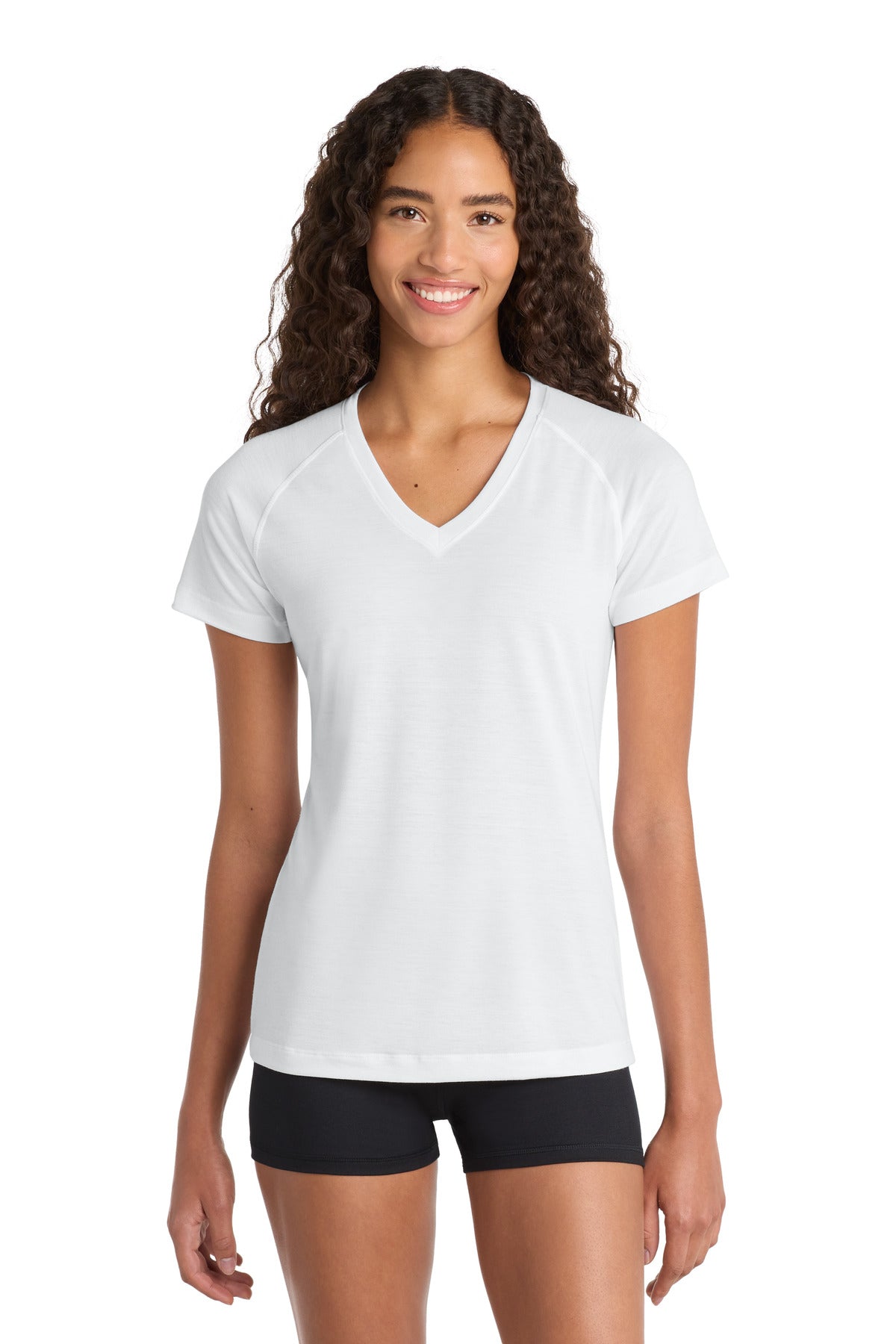 Sport-Tek Women's Ultimate Performance V-Neck. LST700 - White