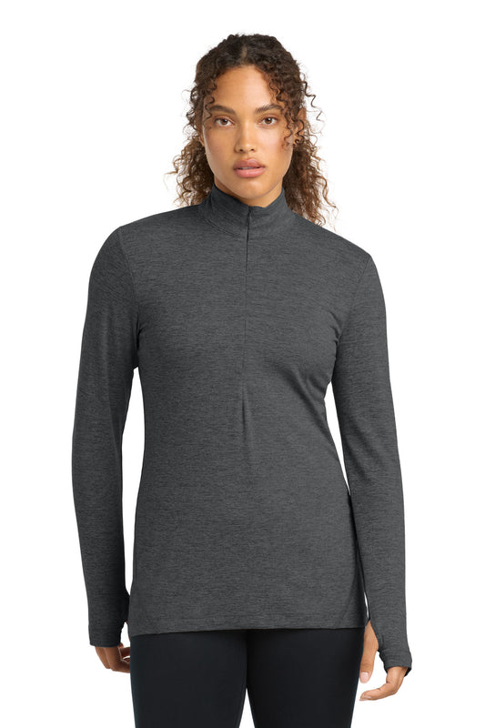 Sport-Tek Women's Exchange 1.5 Long Sleeve 1/2-Zip LST711 - Graphite Heather