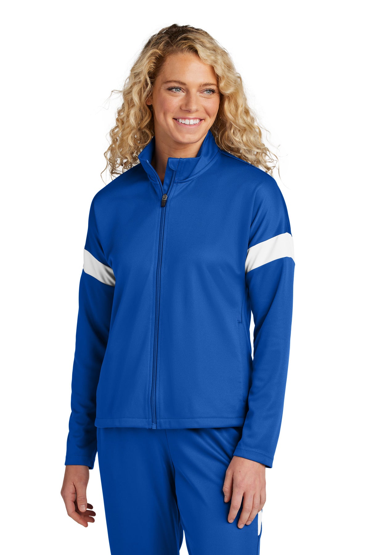 Sport-Tek Women's Travel Full-Zip Jacket LST800 - True Royal/ White