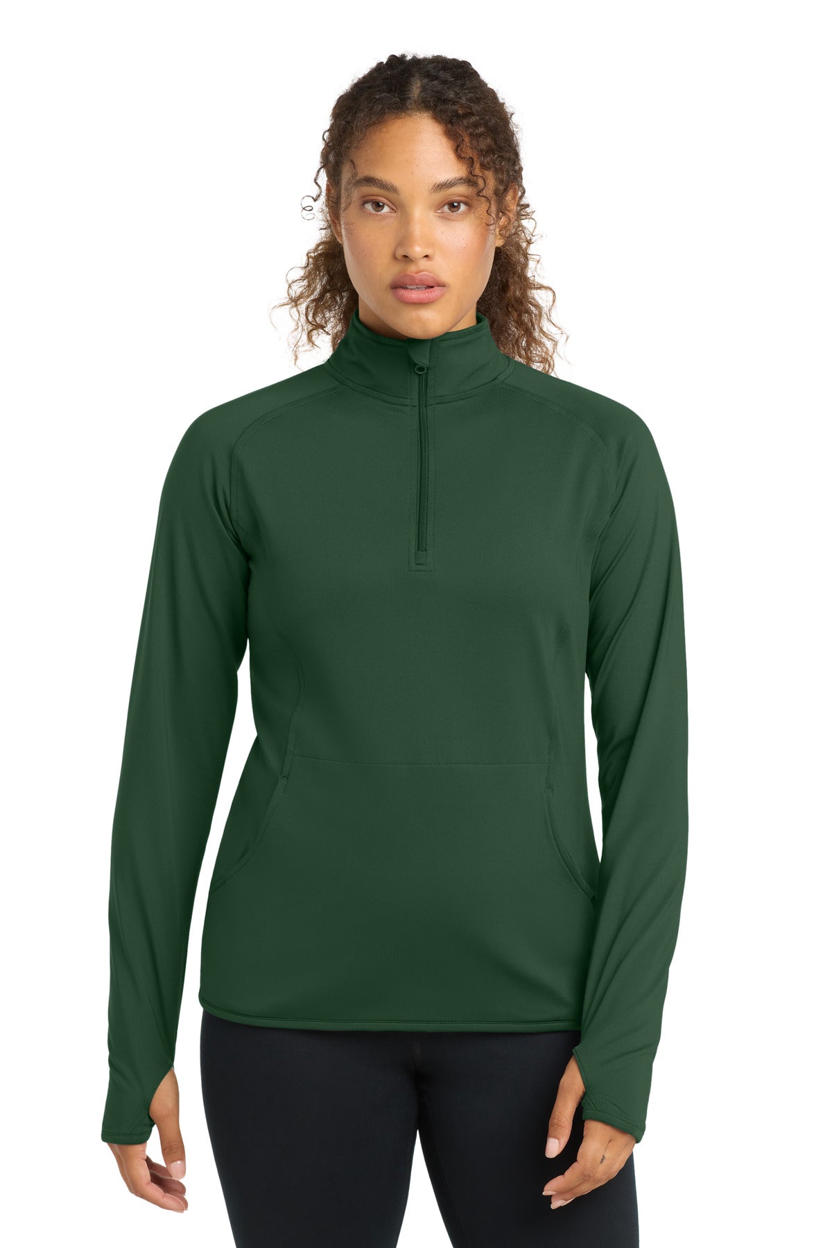 Sport-Tek Women's Sport-Wick Stretch 1/4-Zip Pullover. LST850 - Forest Green