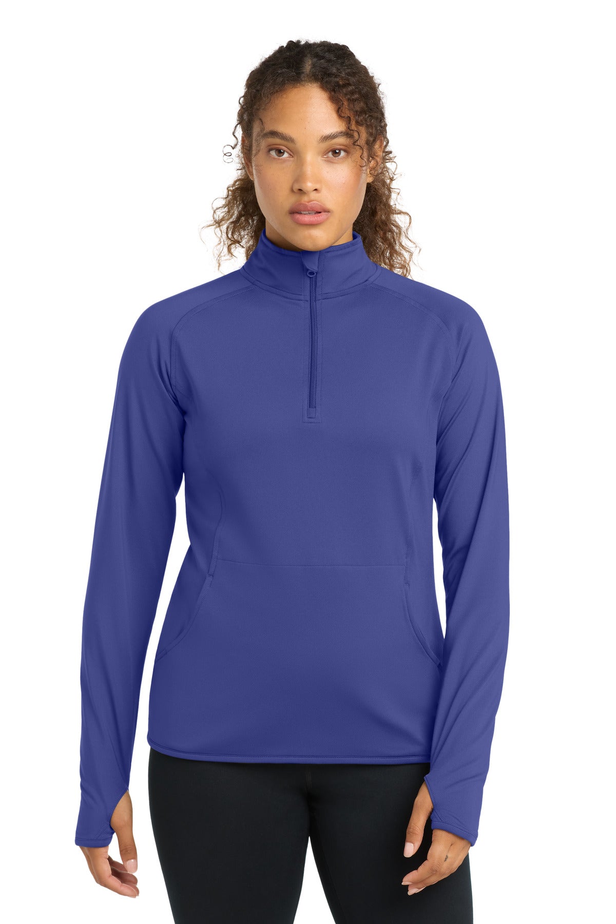 Sport-Tek Women's Sport-Wick Stretch 1/4-Zip Pullover. LST850 - Iris Purple