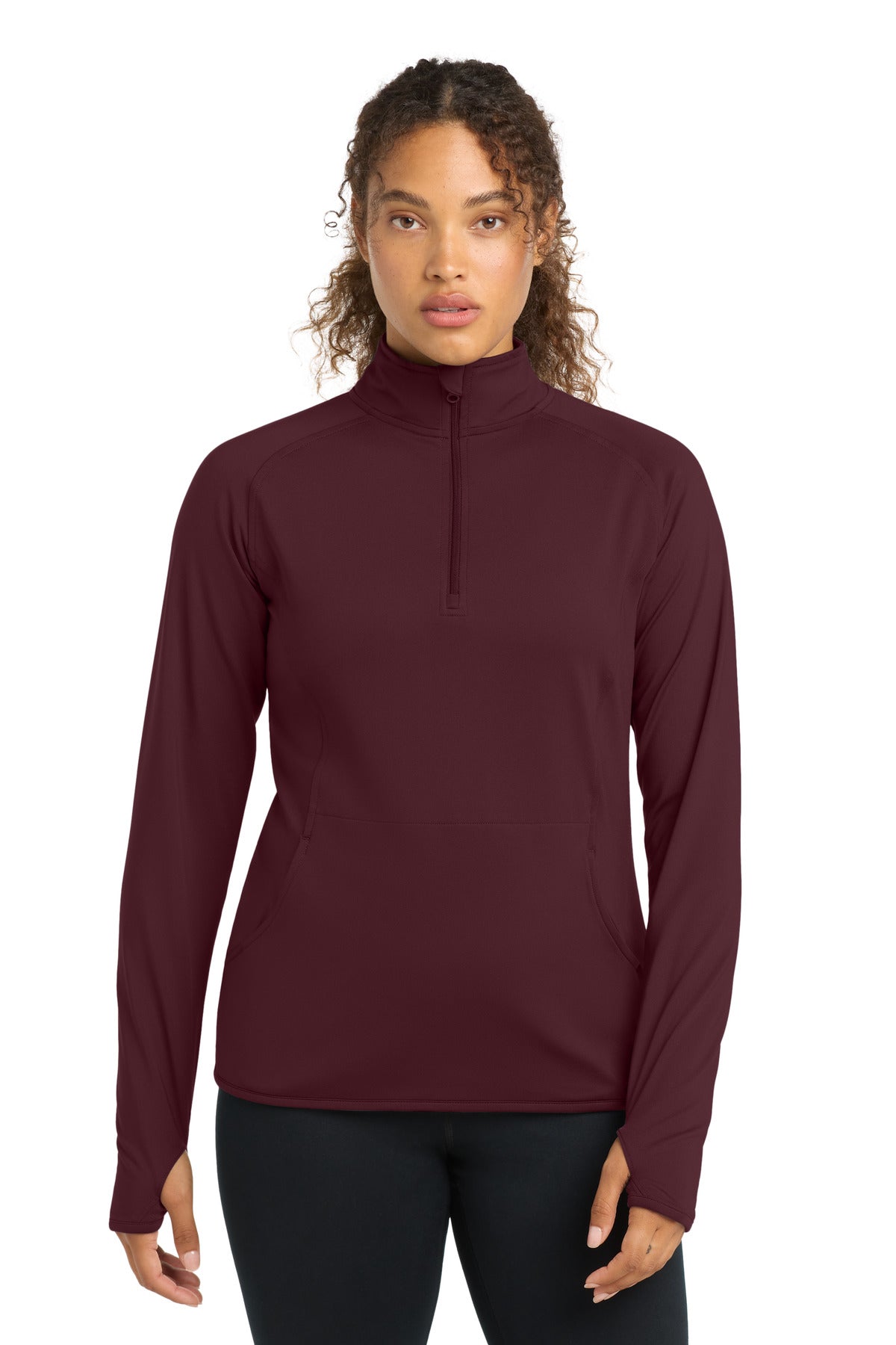 Sport-Tek Women's Sport-Wick Stretch 1/4-Zip Pullover. LST850 - Maroon