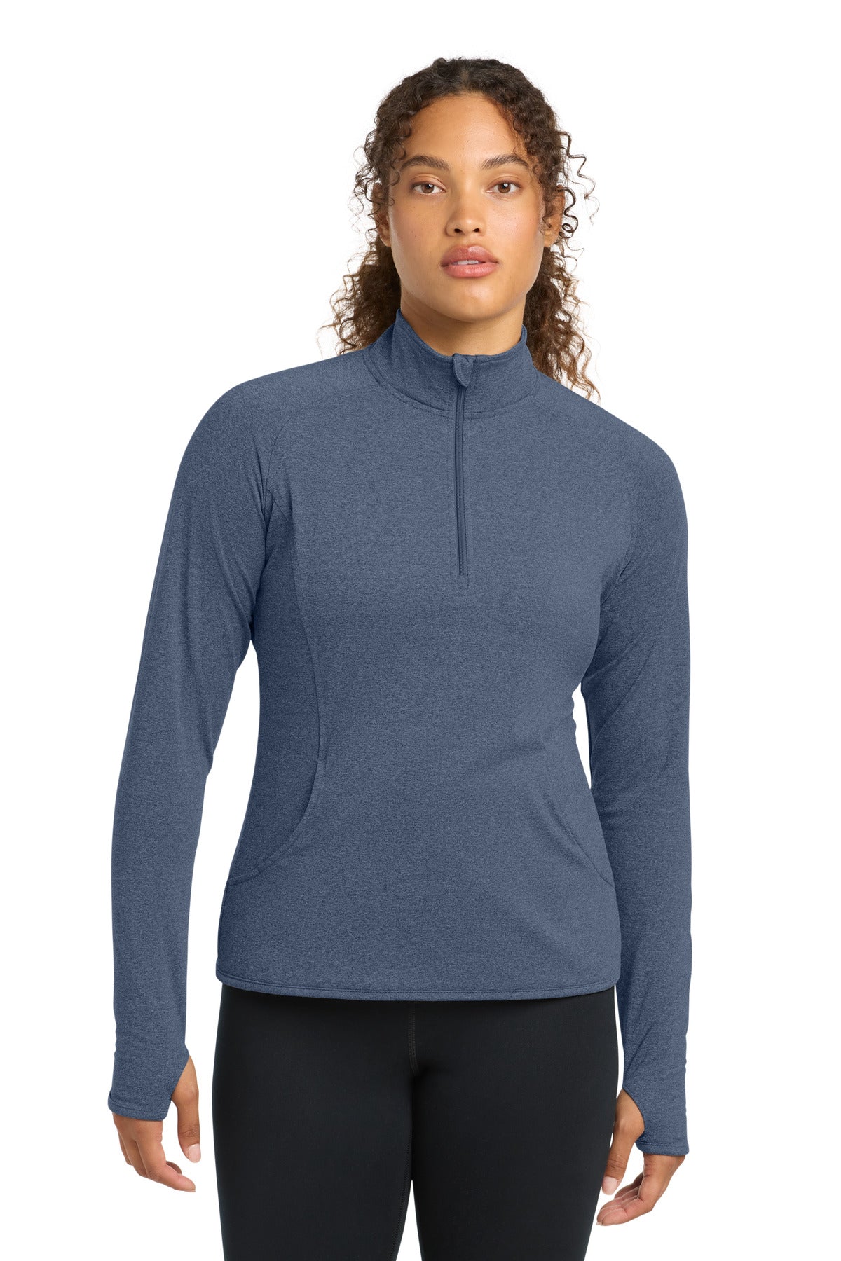 Sport-Tek Women's Sport-Wick Stretch 1/4-Zip Pullover. LST850 - True Navy Heather