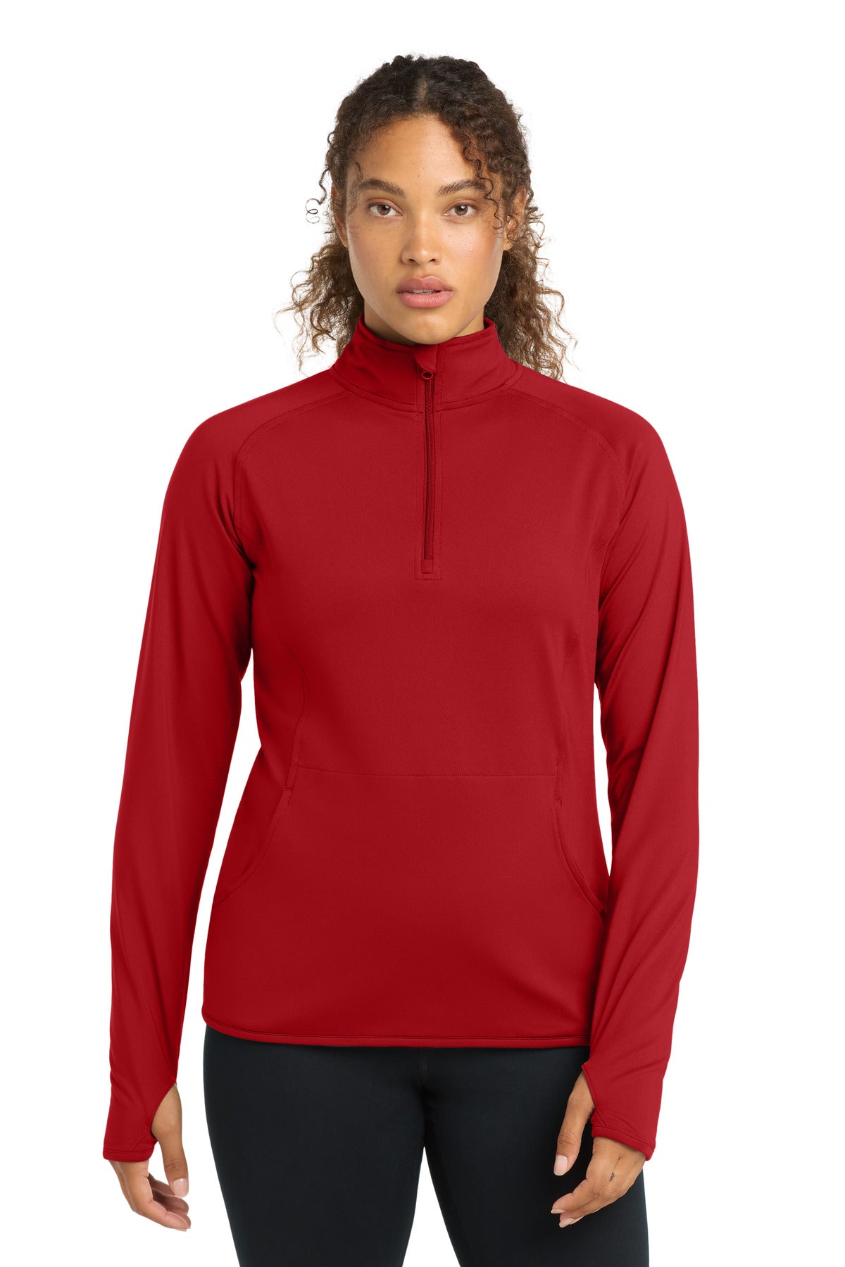 Sport-Tek Women's Sport-Wick Stretch 1/4-Zip Pullover. LST850 - True Red
