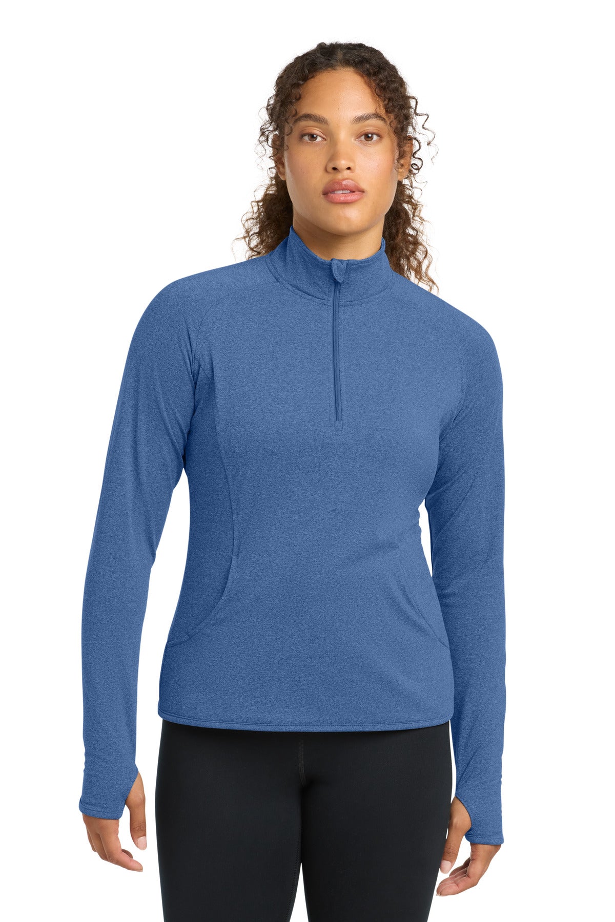 Sport-Tek Women's Sport-Wick Stretch 1/4-Zip Pullover. LST850 - True Royal Heather