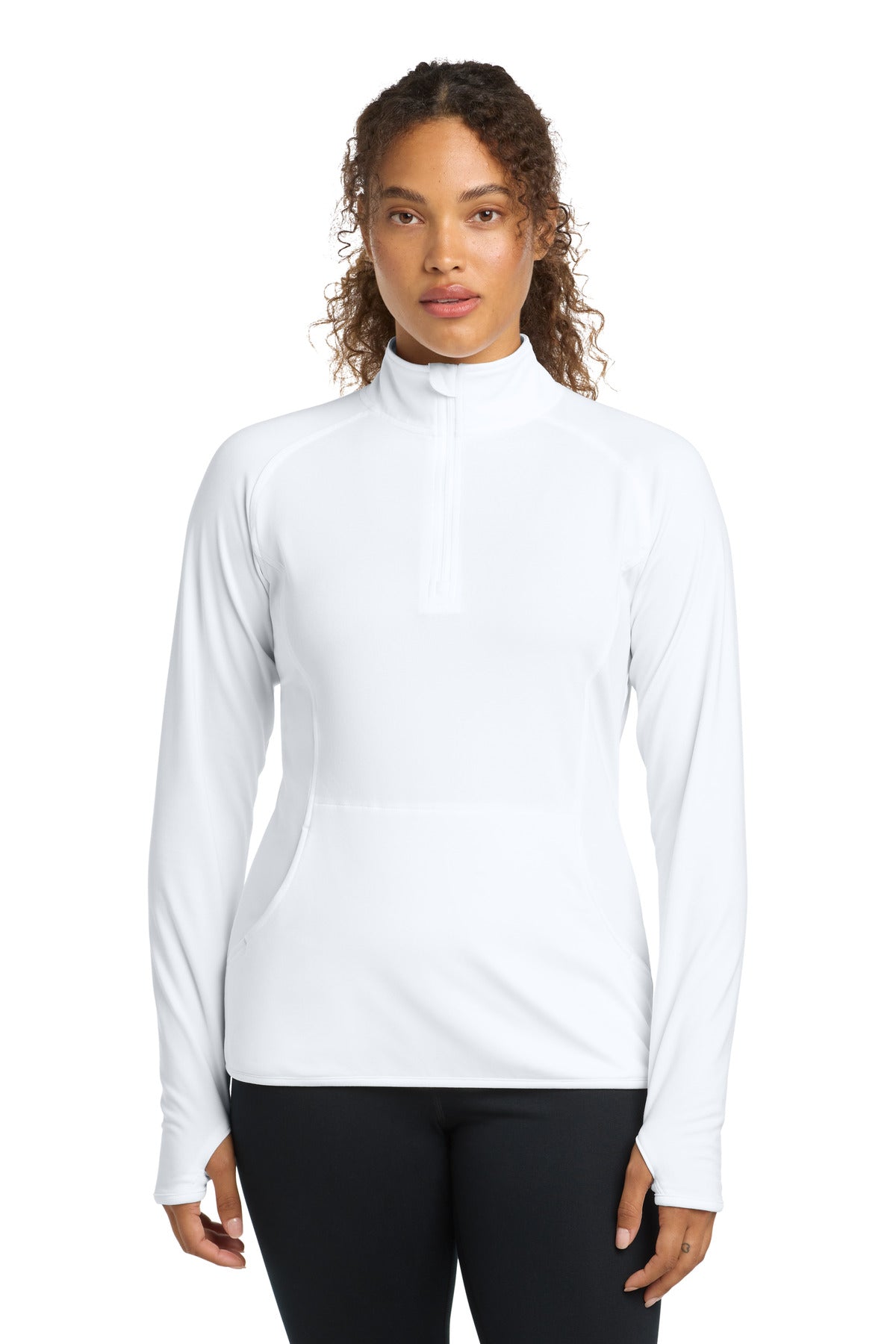 Sport-Tek Women's Sport-Wick Stretch 1/4-Zip Pullover. LST850 - White