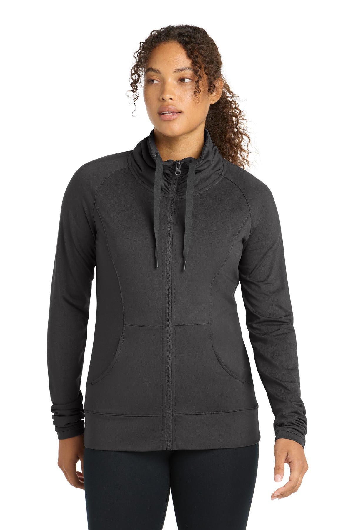 Sport-Tek Women's Sport-Wick Stretch Full-Zip Jacket. LST852 - Charcoal Grey