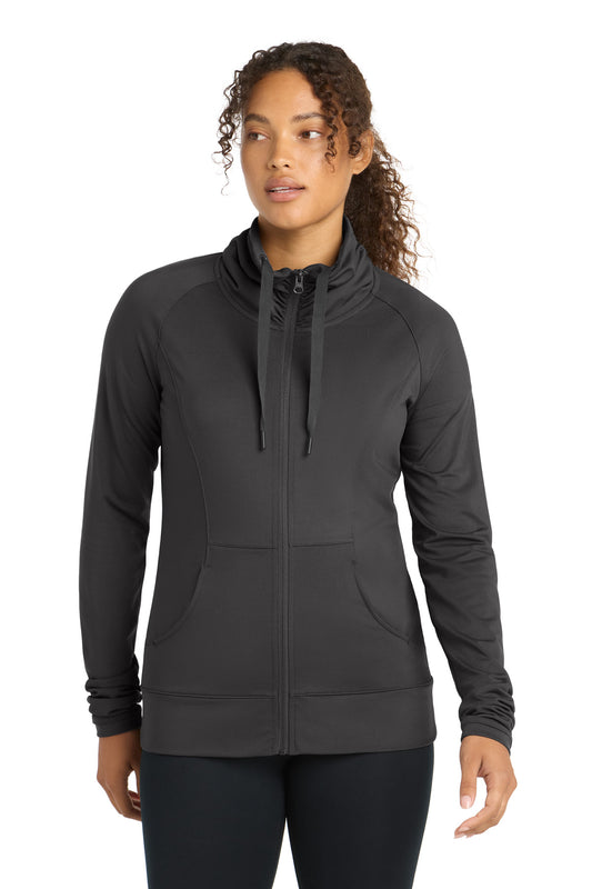 Sport-Tek Women's Sport-Wick Stretch Full-Zip Jacket. LST852 - Charcoal Grey