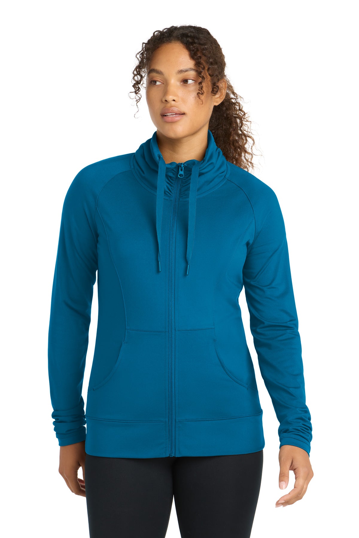 Sport-Tek Women's Sport-Wick Stretch Full-Zip Jacket. LST852 - Peacock Blue