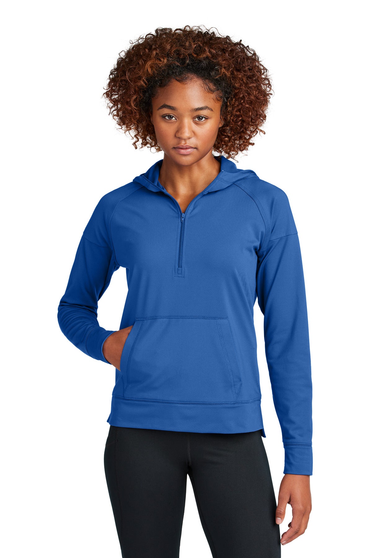 Sport-Tek Women's Sport-Wick Stretch 1/2-Zip Hoodie LST856 - True Royal