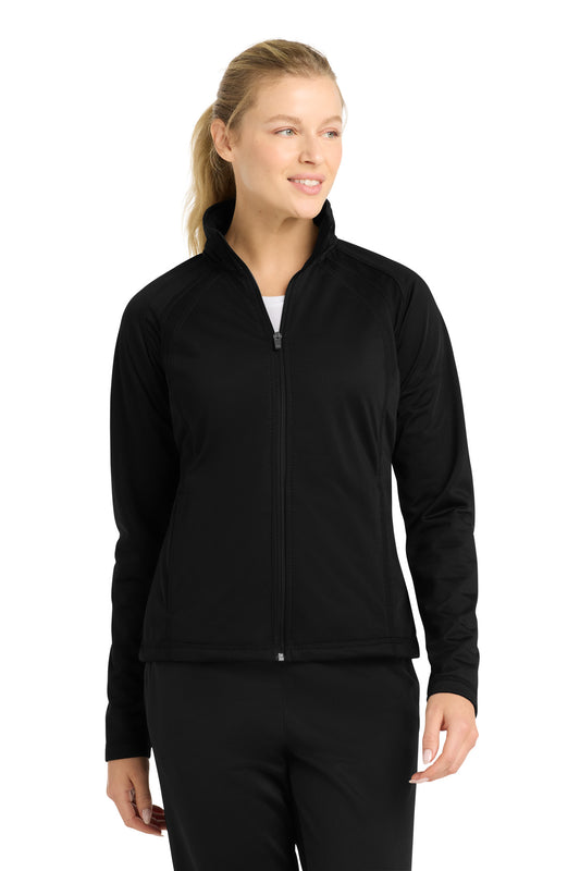 Sport-Tek Women's Tricot Track Jacket. LST90 - Black/ Black
