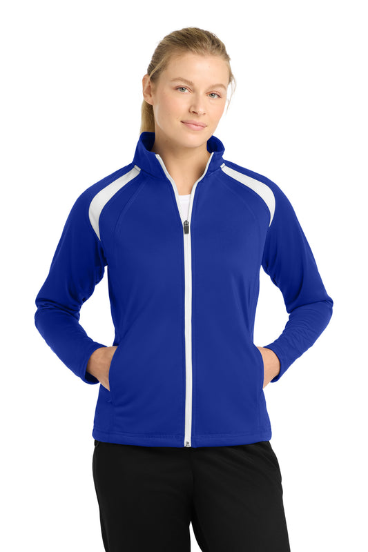 Sport-Tek Women's Tricot Track Jacket. LST90 - True Royal/ White