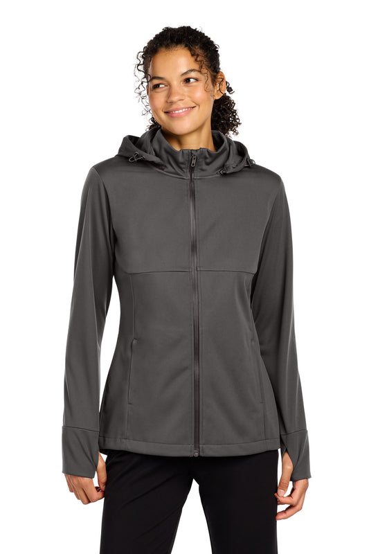 Sport-Tek Women's Hooded Soft Shell Jacket LST980 - Graphite