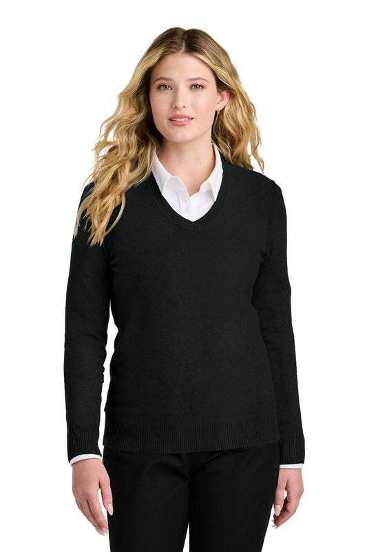 Port Authority Women's Easy Care V-Neck Sweater LSW2850 - Deep Black
