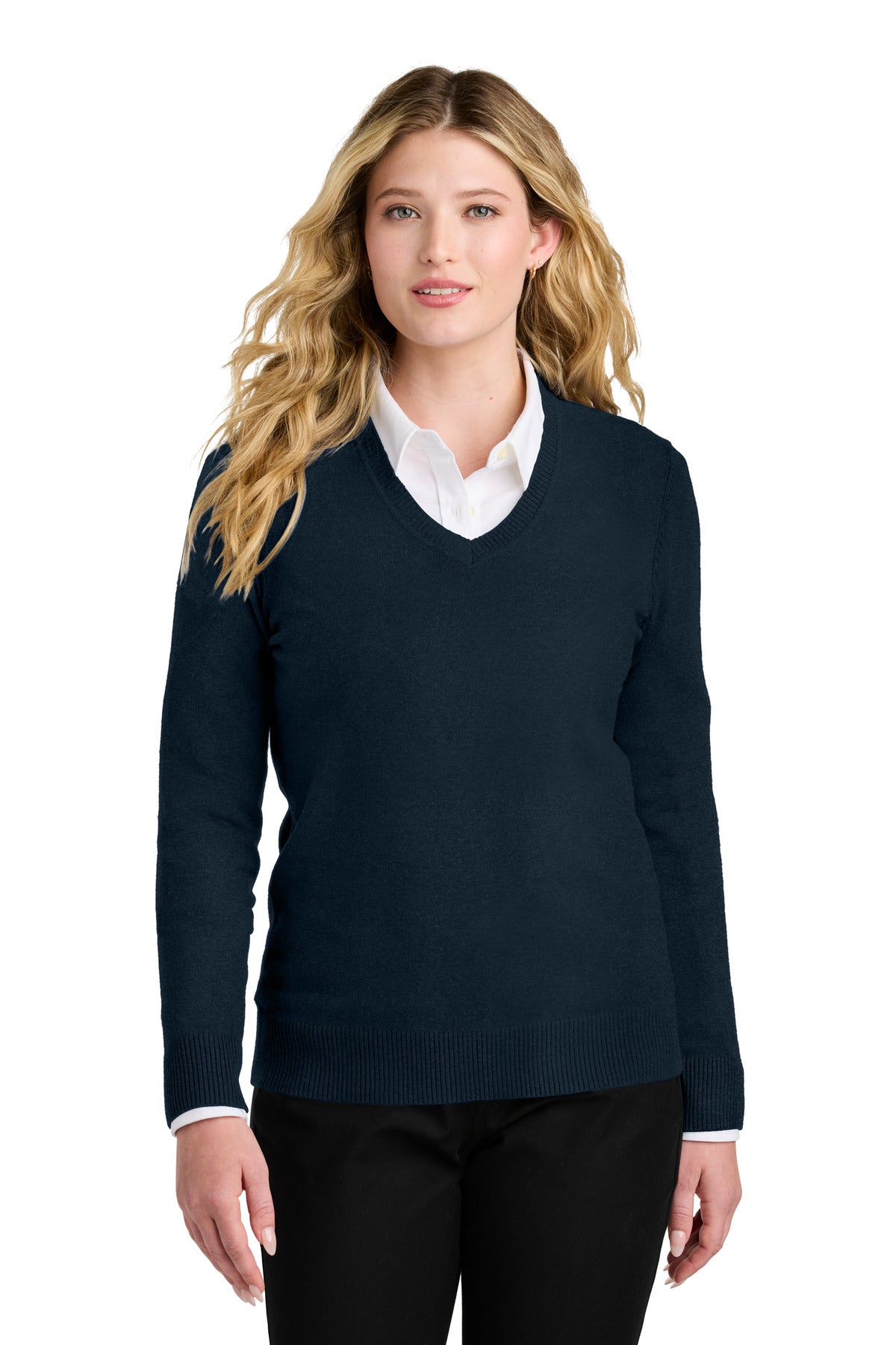 Port Authority Women's Easy Care V-Neck Sweater LSW2850 - River Blue Navy