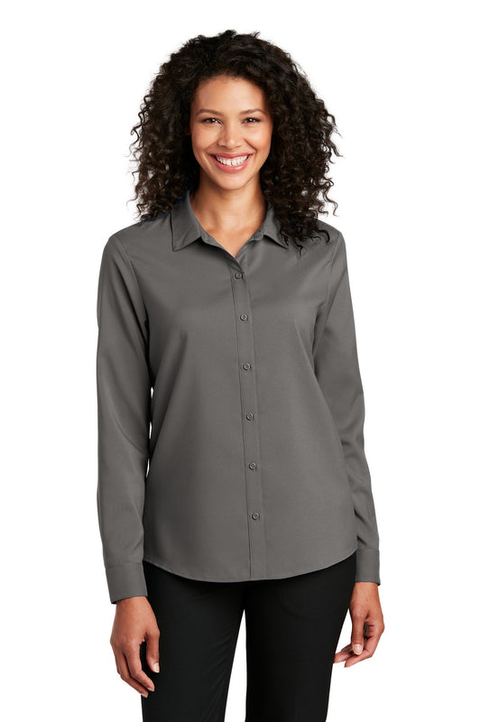 Port Authority Women's Long Sleeve Performance Staff Shirt LW401 - Graphite