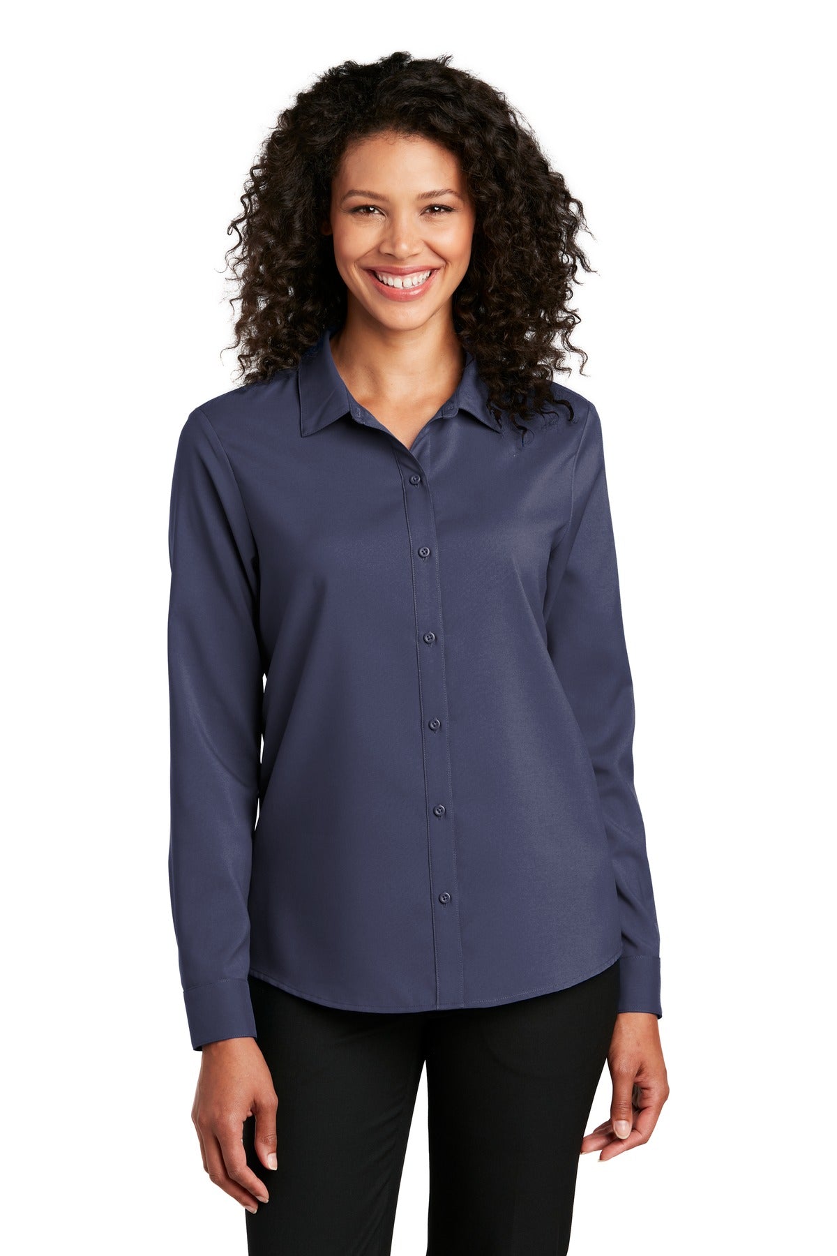 Port Authority Women's Long Sleeve Performance Staff Shirt LW401 - True Navy