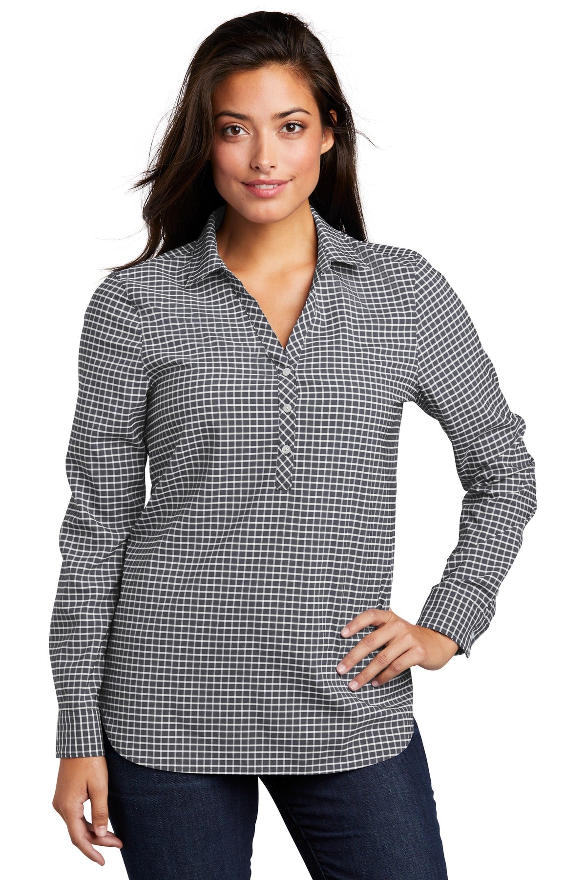 Port Authority  Ladies City Stretch Tunic LW680 - Graphite/ White