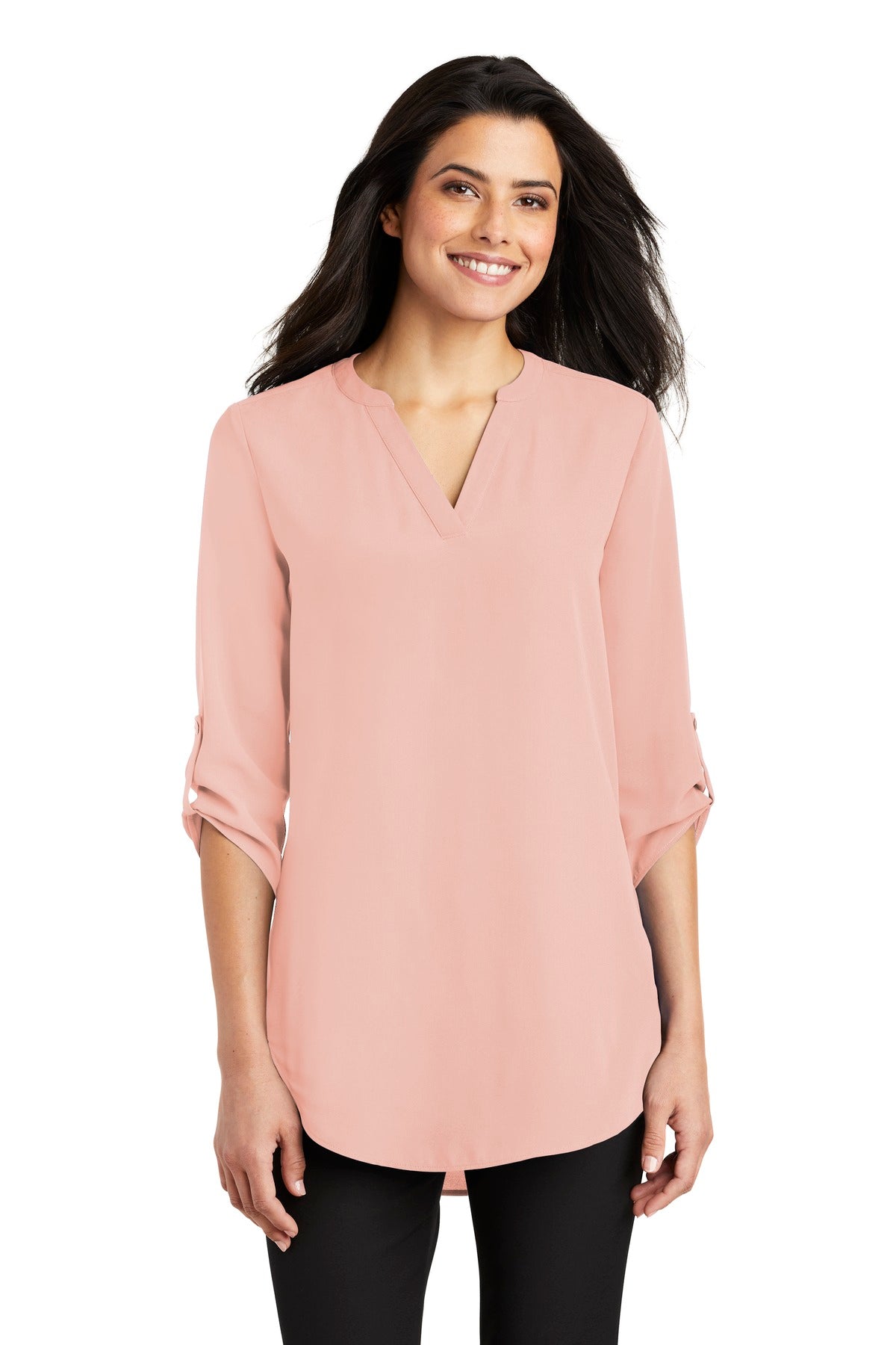 Port Authority Women's 3/4-Sleeve Tunic Blouse. LW701 - Rose Quartz