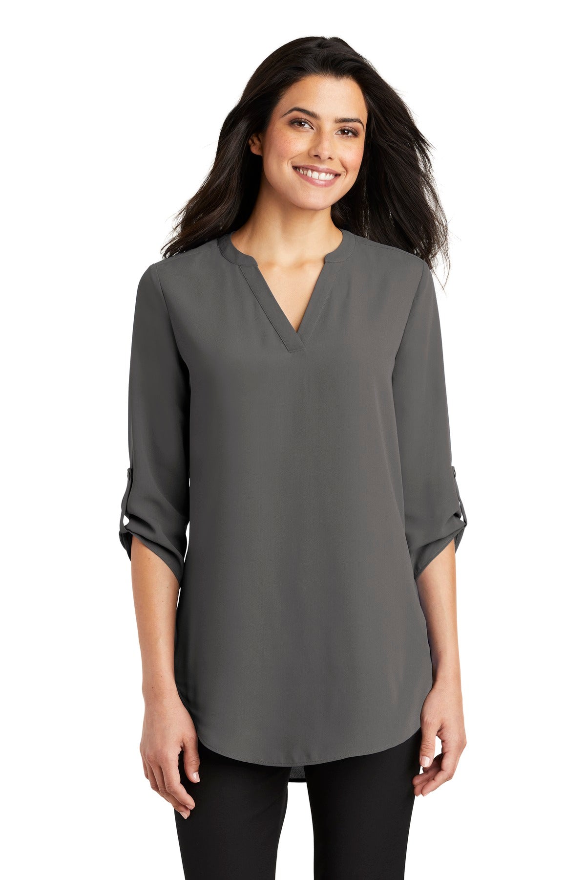 Port Authority Women's 3/4-Sleeve Tunic Blouse. LW701 - Sterling Grey