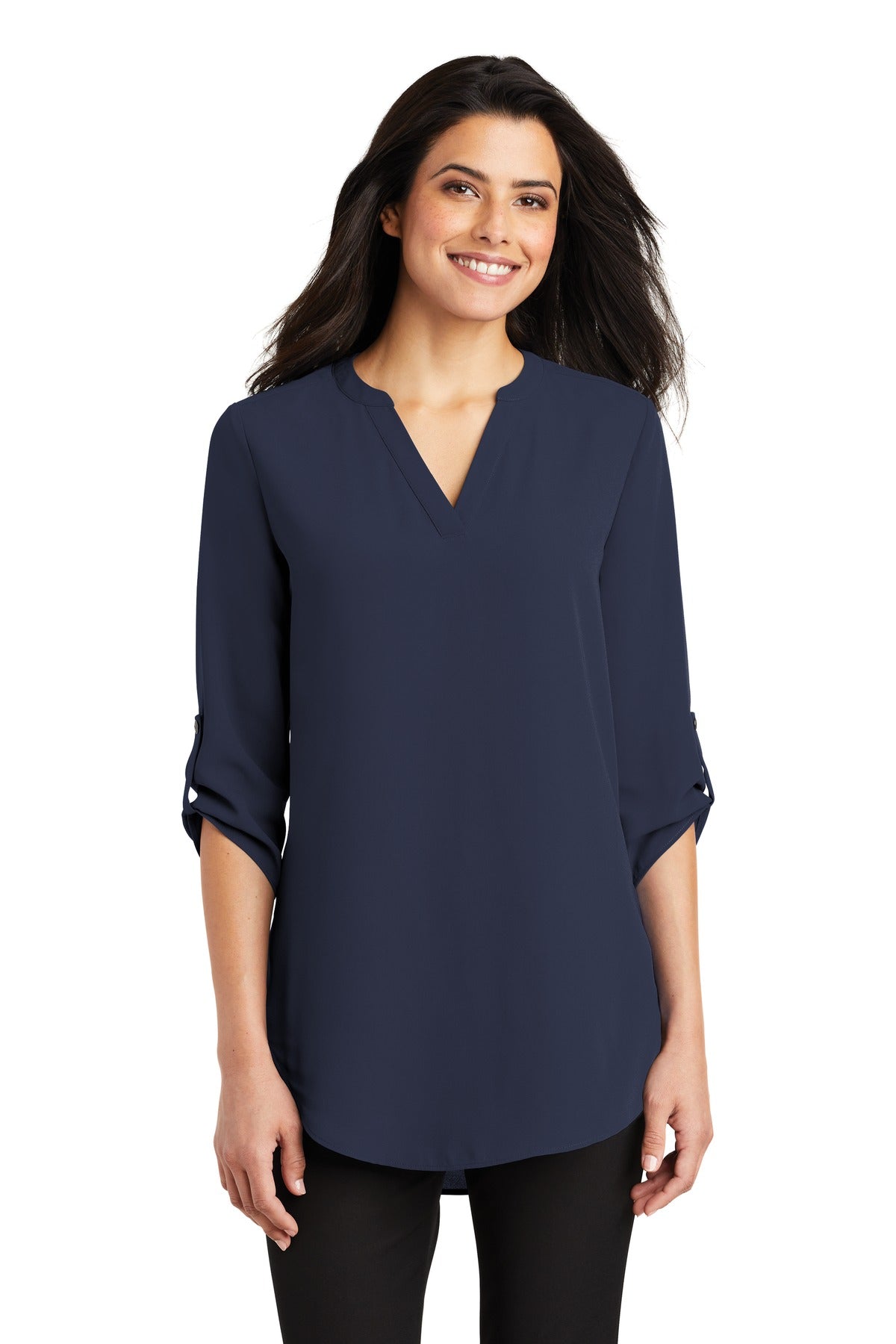 Port Authority Women's 3/4-Sleeve Tunic Blouse. LW701 - True Navy