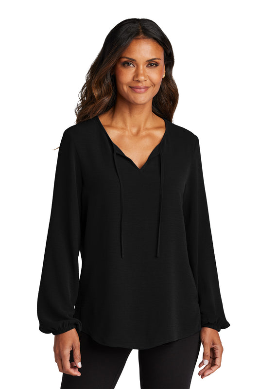 Port Authority Women's Textured Crepe Blouse LW714 - Deep Black
