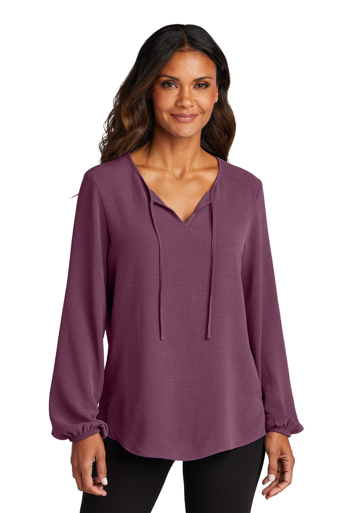 Port Authority Women's Textured Crepe Blouse LW714 - Purple Mist