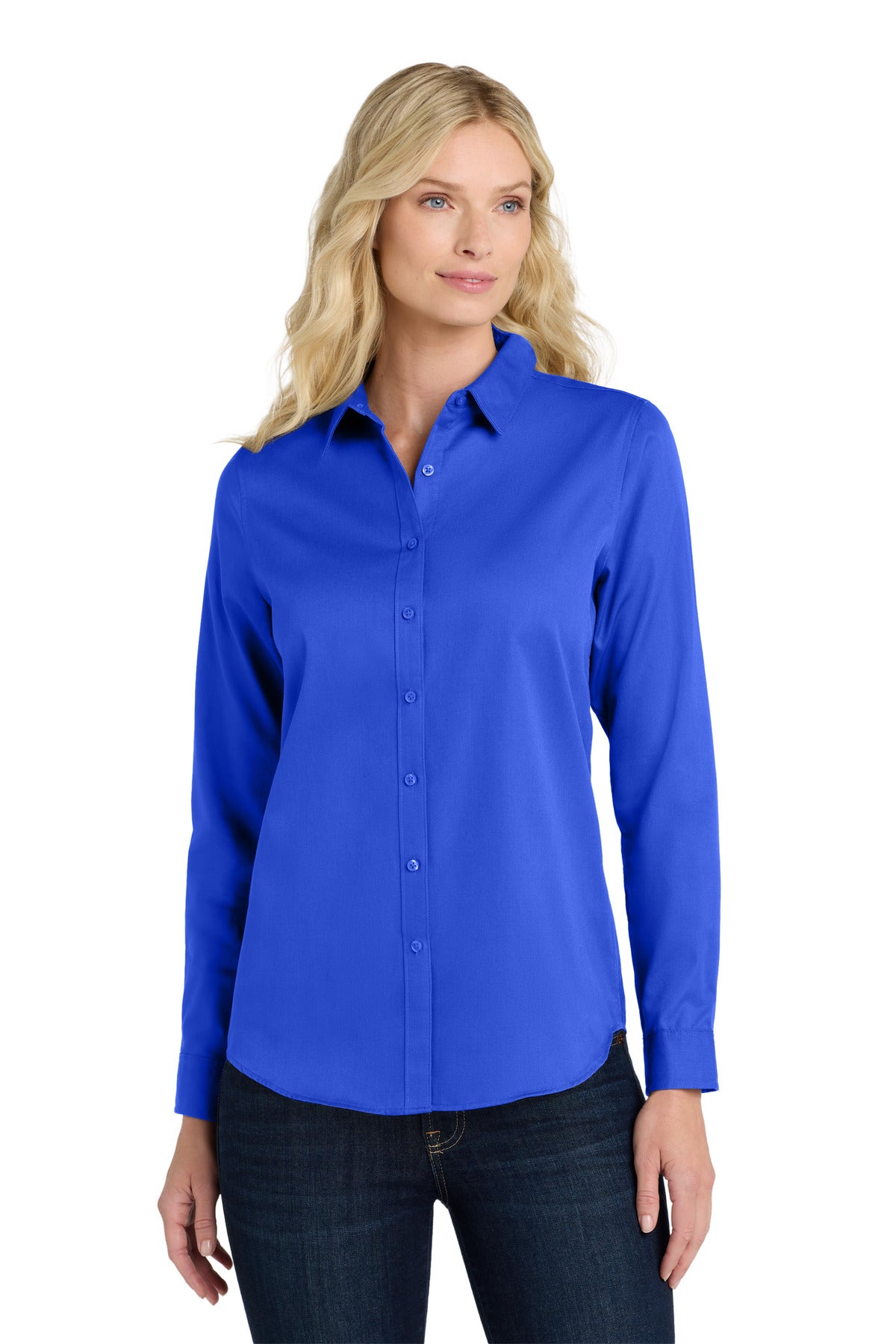 Port Authority Women's Long Sleeve SuperPro ReactTwill Shirt. LW808 - True Royal