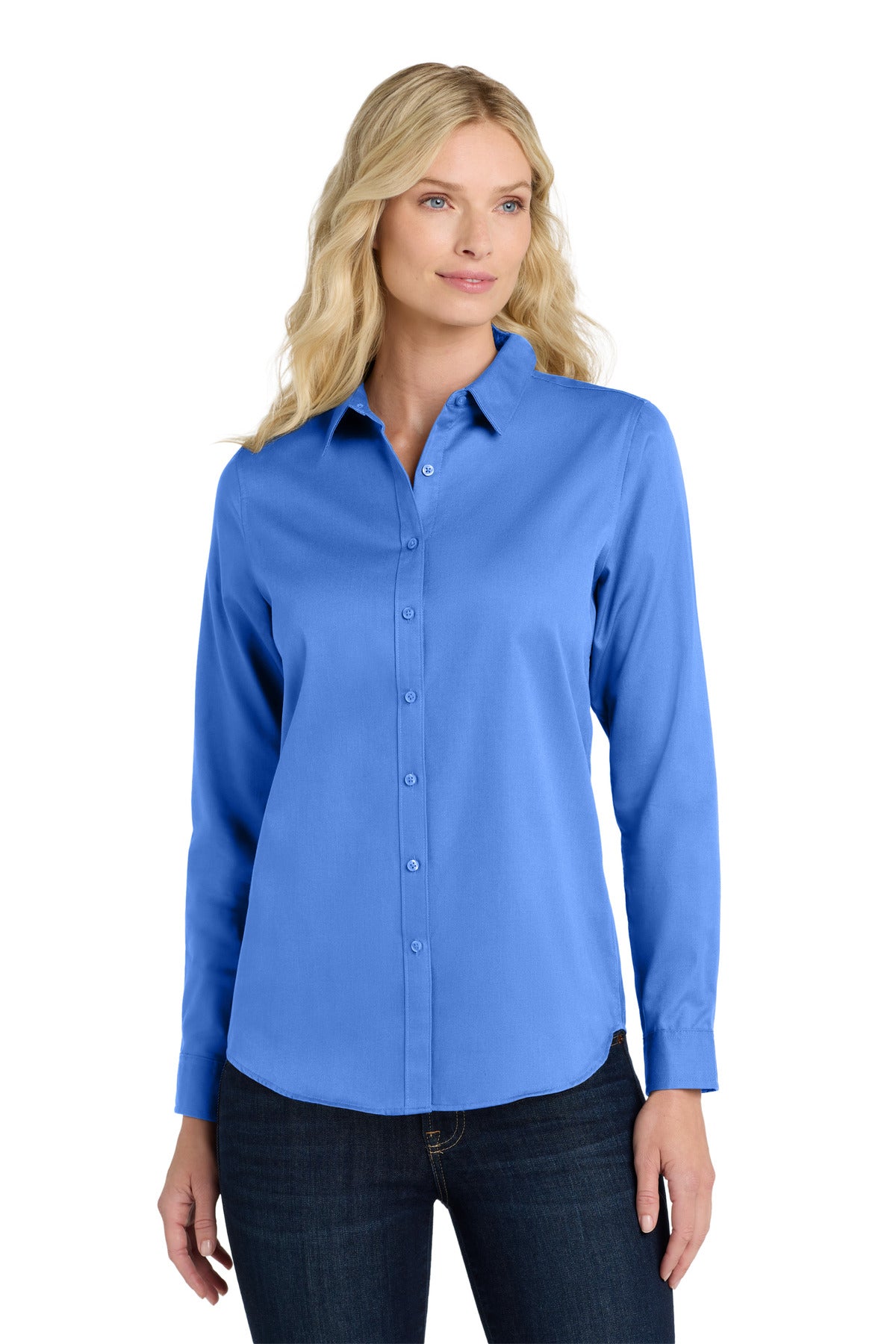 Port Authority Women's Long Sleeve SuperPro ReactTwill Shirt. LW808 - Ultramarine Blue
