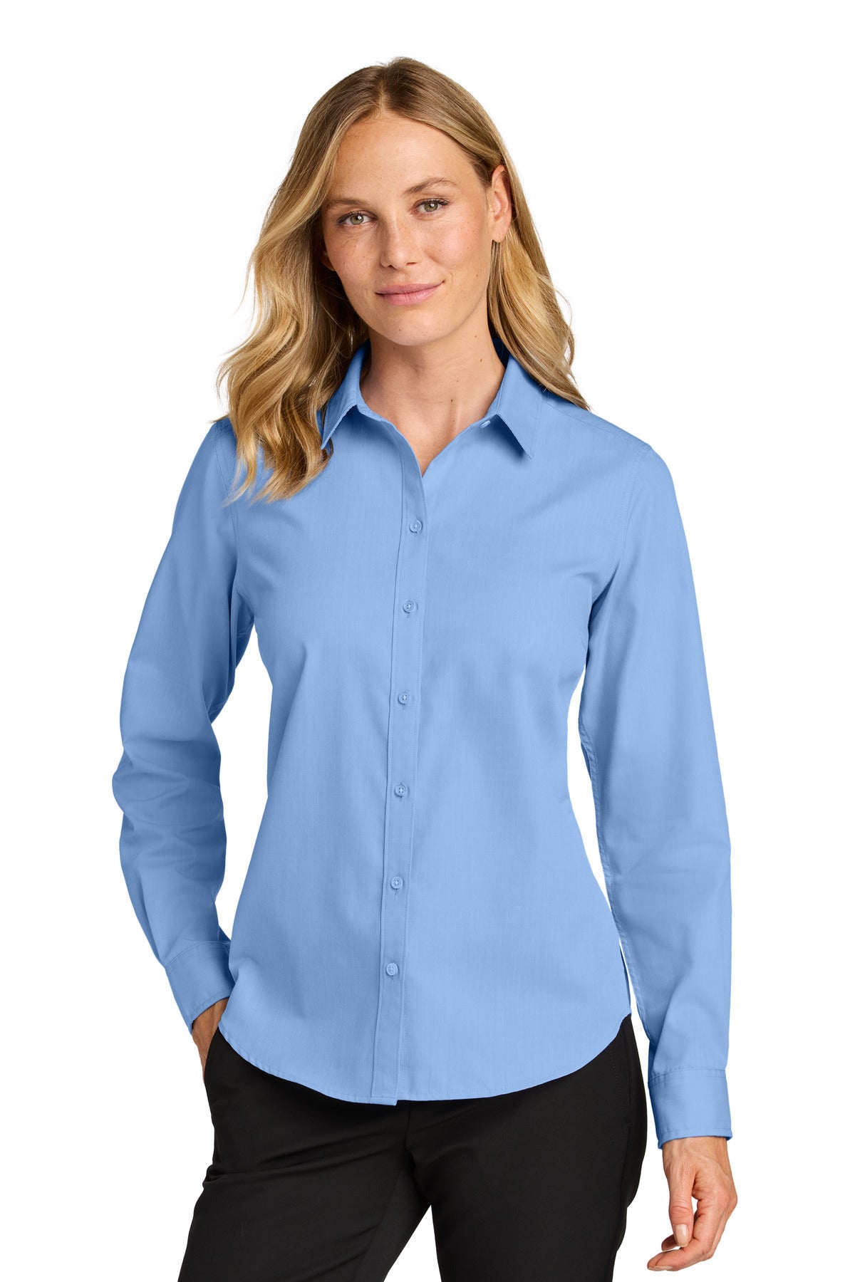 Port Authority Women's Long Sleeve Nailhead Easy Care Shirt LW816 - Swiss Blue