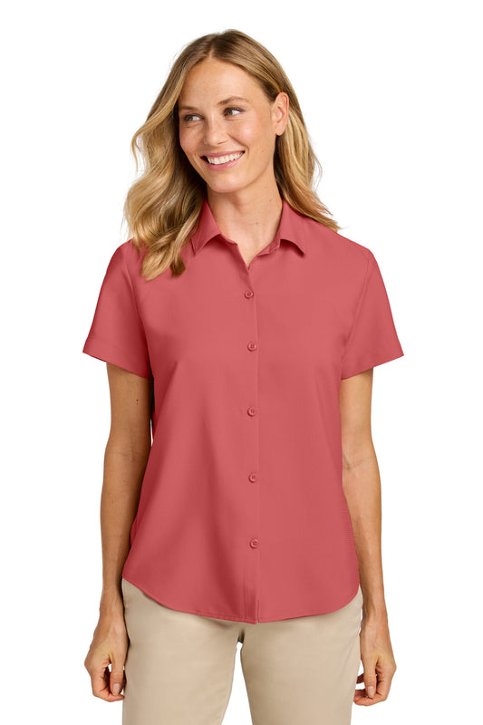 Port Authority Women's Short Sleeve UV Dockside Shirt LW963 - Coral Reef