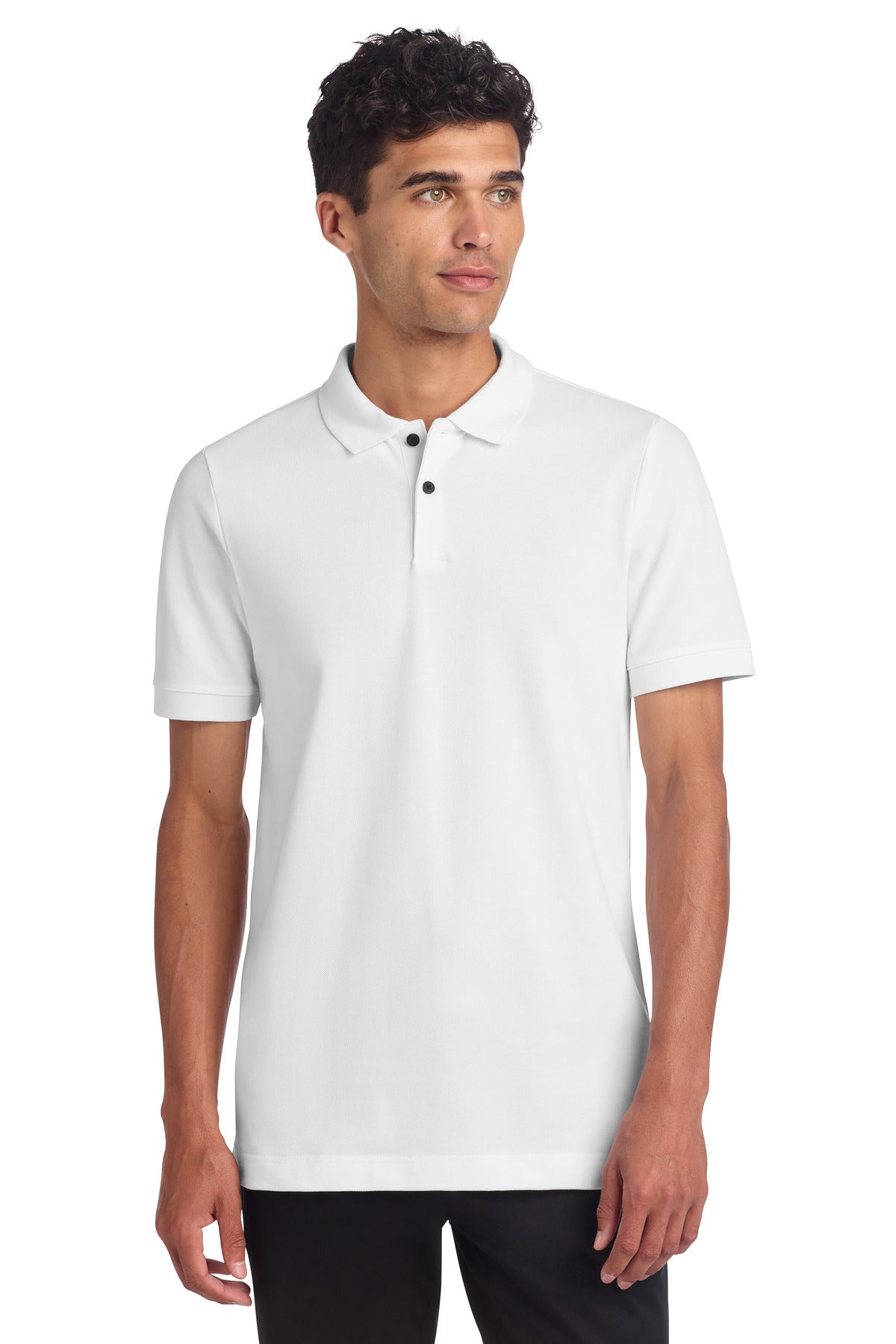 Mercer+Mettle Stretch Heavyweight Pique Polo MM1000 - White
