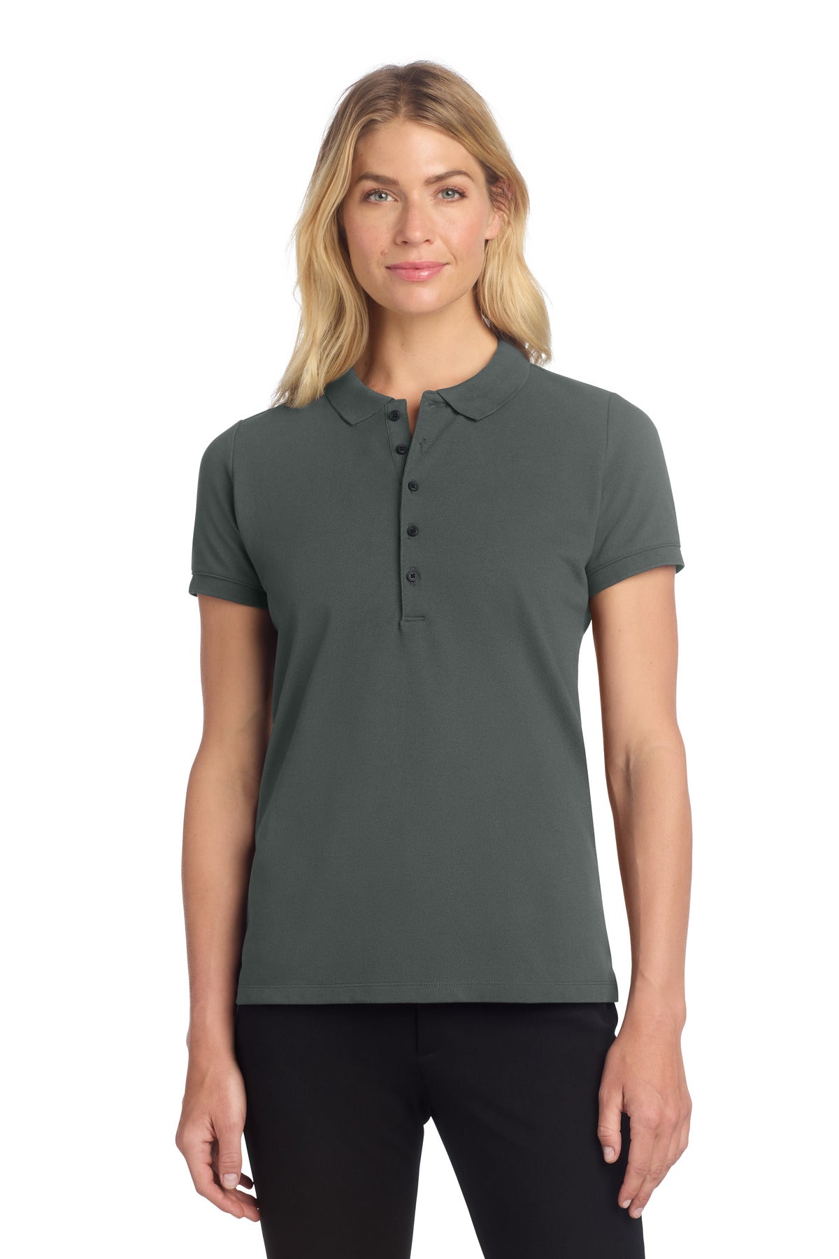 Mercer+Mettle Women's Stretch Heavyweight Pique Polo MM1001 - Anchor Grey