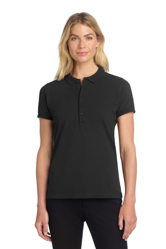 Mercer+Mettle Women's Stretch Heavyweight Pique Polo MM1001 - Deep Black