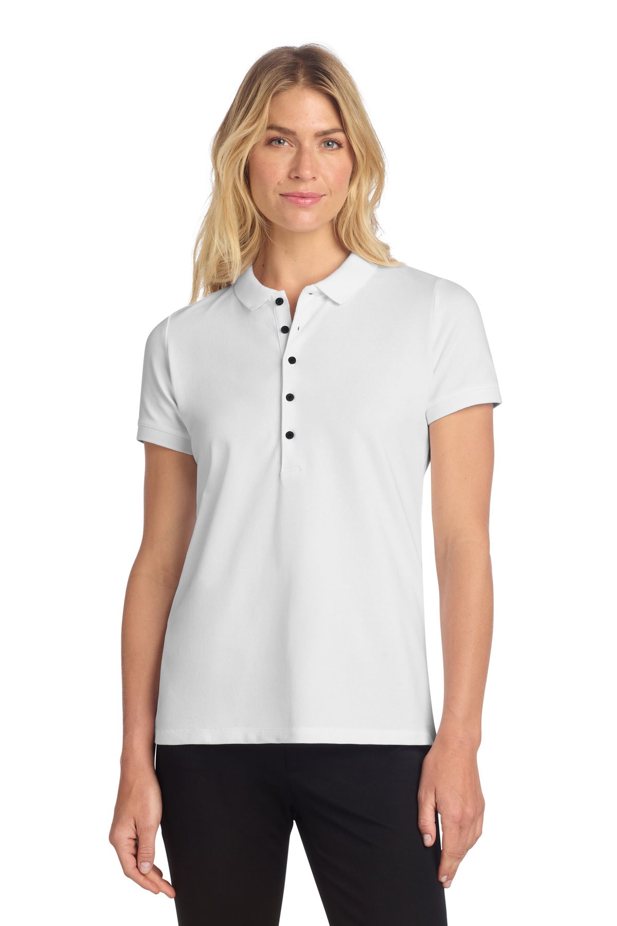 Mercer+Mettle Women's Stretch Heavyweight Pique Polo MM1001 - White