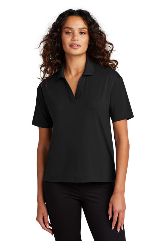 Mercer+Mettle Women's Stretch Jersey Polo MM1015 - Deep Black