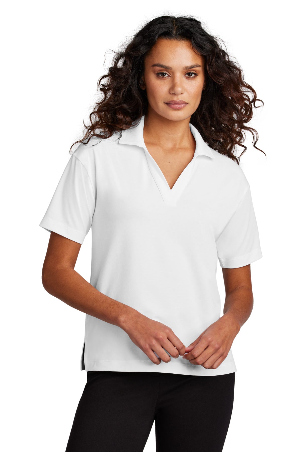 Mercer+Mettle Women's Stretch Jersey Polo MM1015 - White