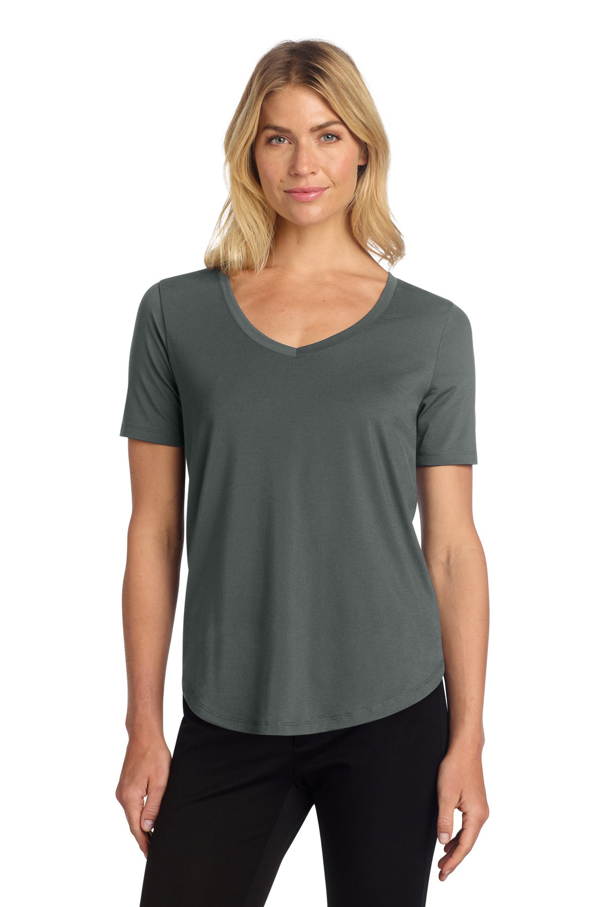 Mercer+Mettle Women's Stretch Jersey Relaxed Scoop MM1017 - Anchor Grey