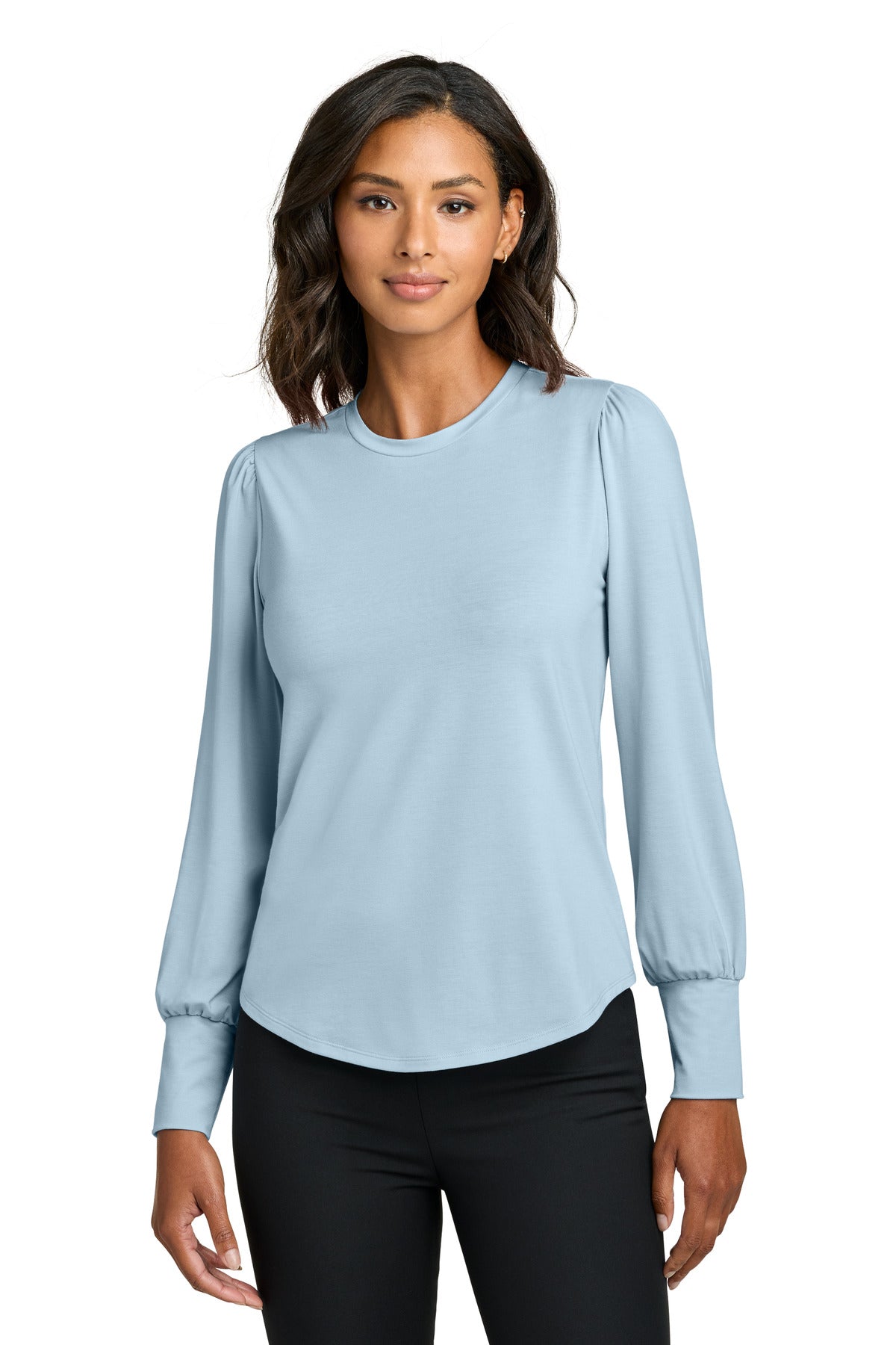 Mercer+Mettle Women's Stretch Jersey Long Sleeve Blouson Top MM1019 - Celestial Blue