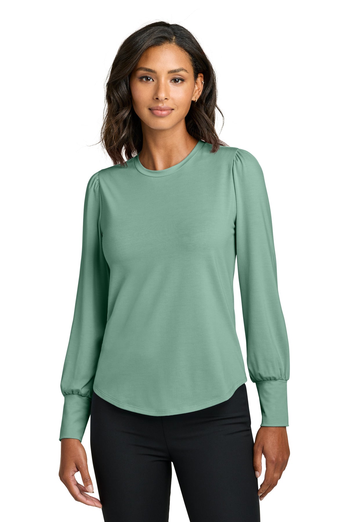 Mercer+Mettle Women's Stretch Jersey Long Sleeve Blouson Top MM1019 - Sage