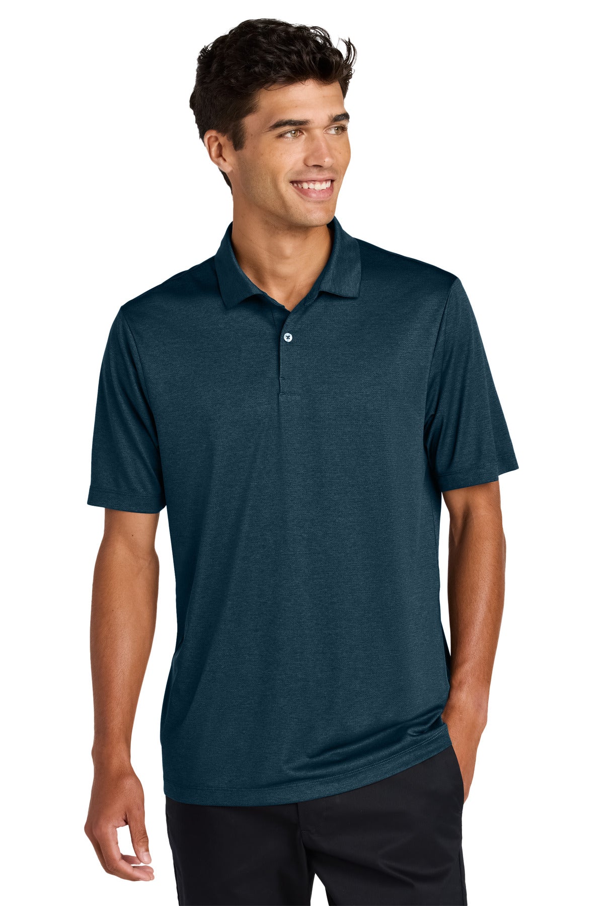 Mercer+Mettle Recharge Jersey Polo MM1020 - Insignia Blue Heather