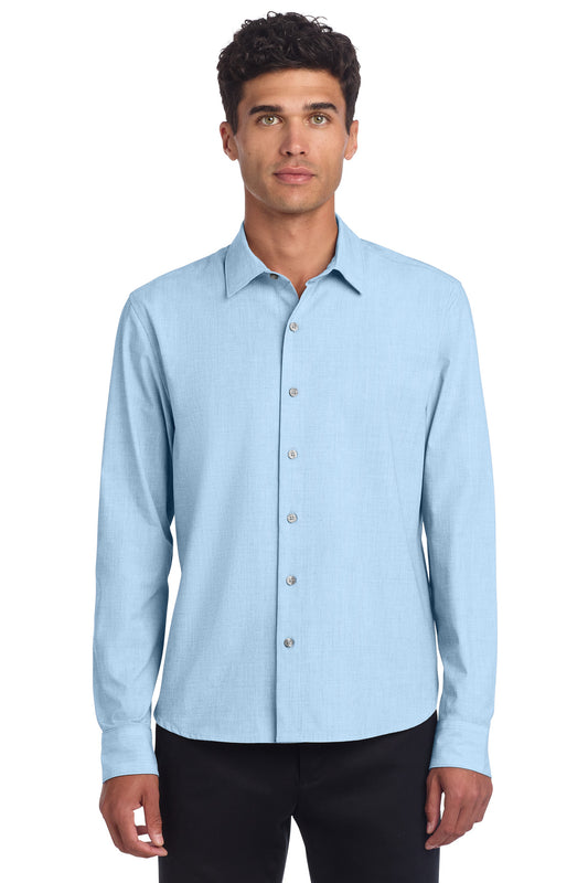 Mercer+Mettle Long Sleeve Stretch Woven Shirt MM2000 - Air Blue End On End