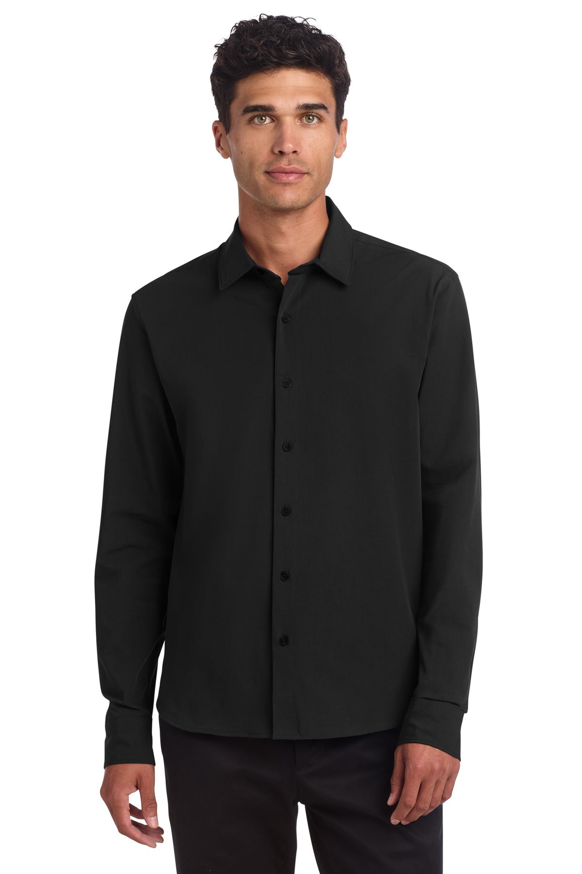 Mercer+Mettle Long Sleeve Stretch Woven Shirt MM2000 - Deep Black