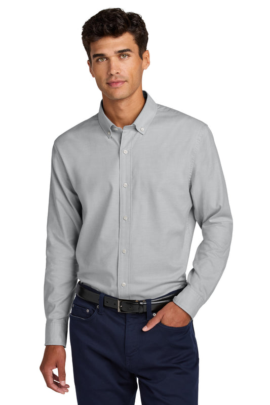 Mercer+Mettle Long Sleeve Modern Oxford Shirt MM2002 - Gusty Grey