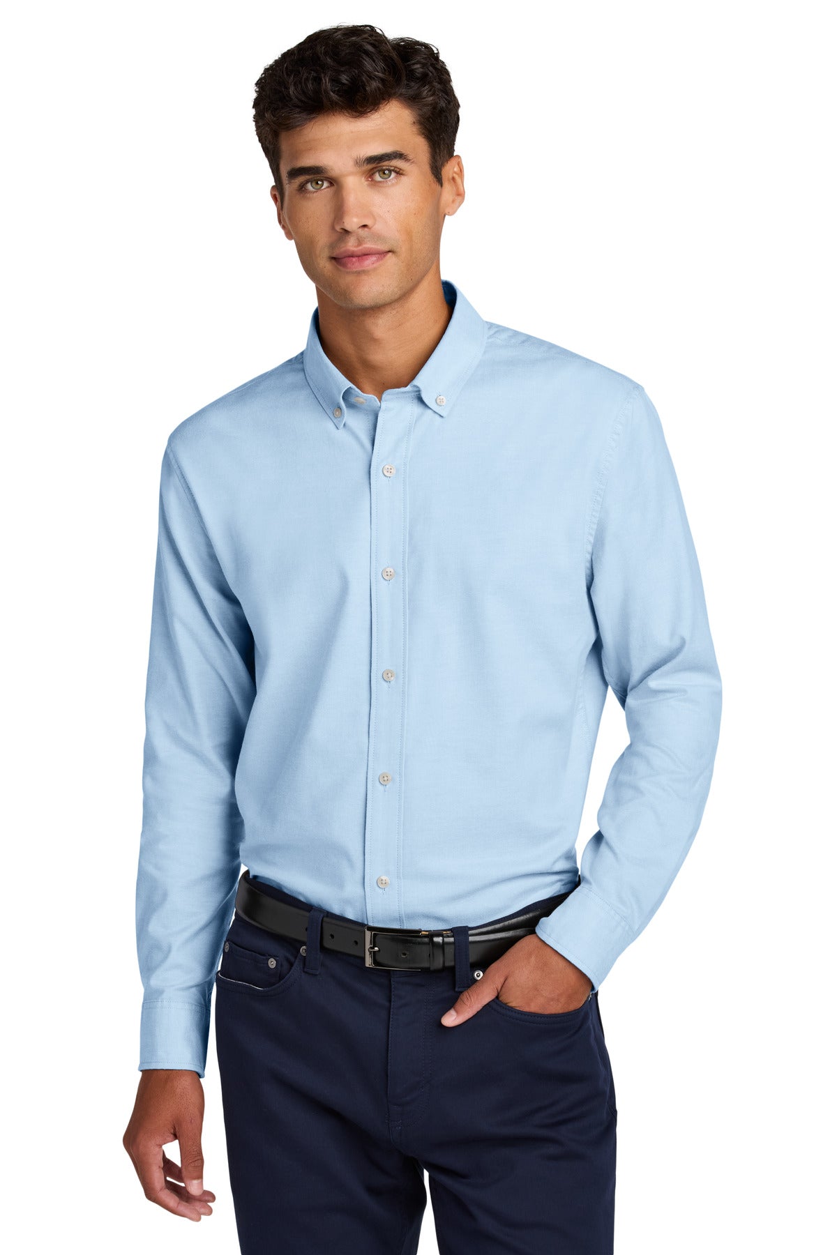 Mercer+Mettle Long Sleeve Modern Oxford Shirt MM2002 - Light Blue