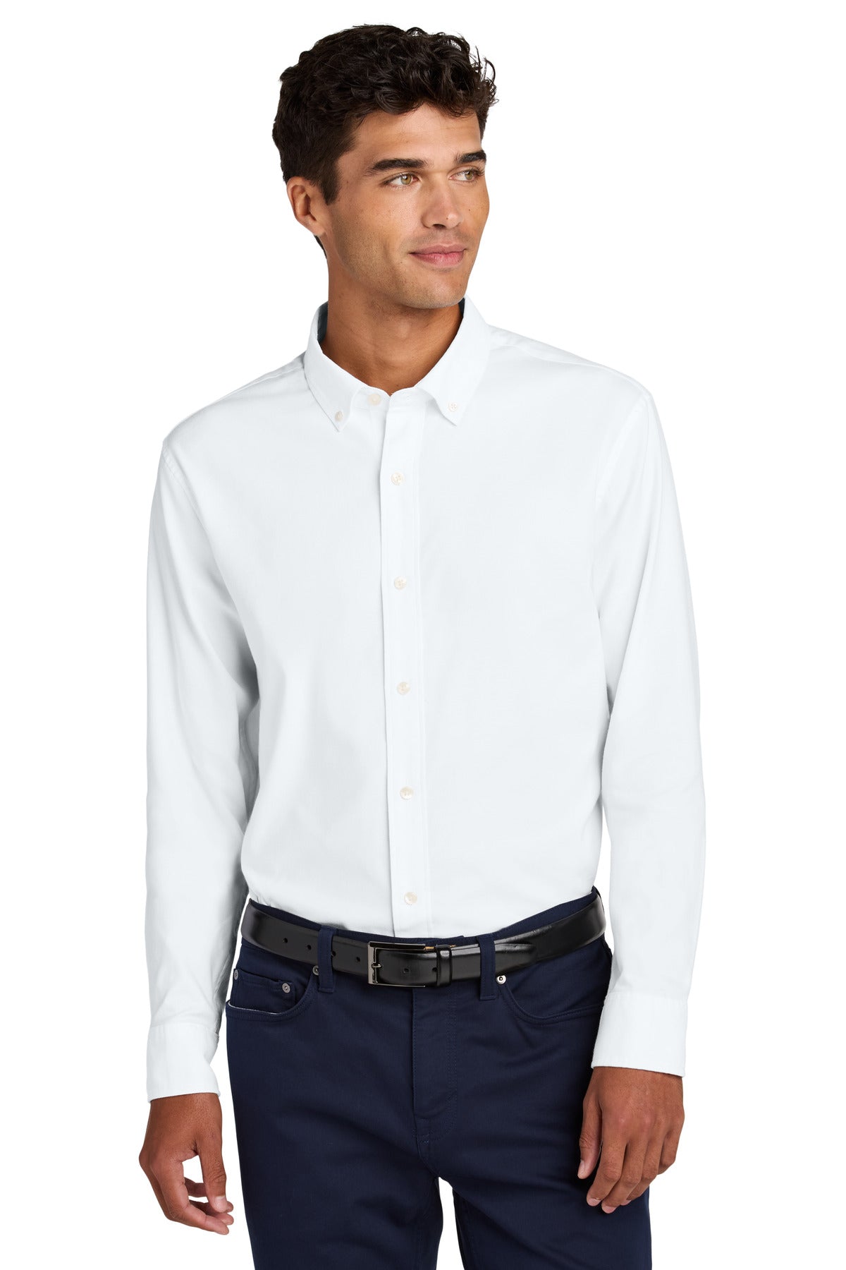 Mercer+Mettle Long Sleeve Modern Oxford Shirt MM2002 - White