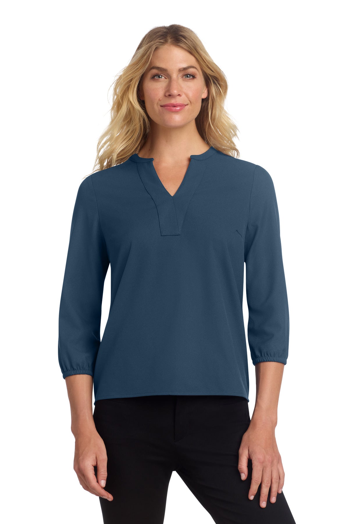 Mercer+Mettle Women's Stretch Crepe 3/4-Sleeve Blouse MM2011 - Insignia Blue