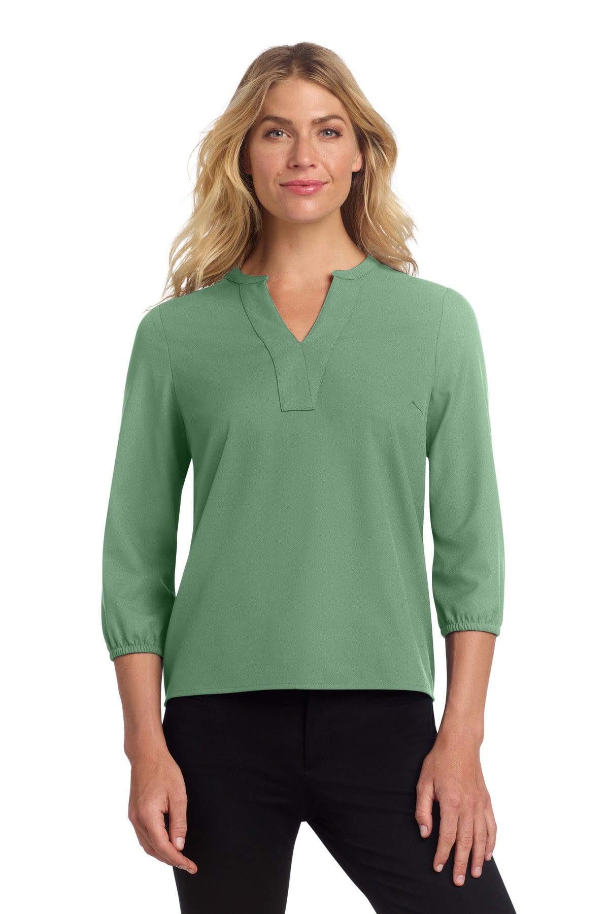 Mercer+Mettle Women's Stretch Crepe 3/4-Sleeve Blouse MM2011 - Sage
