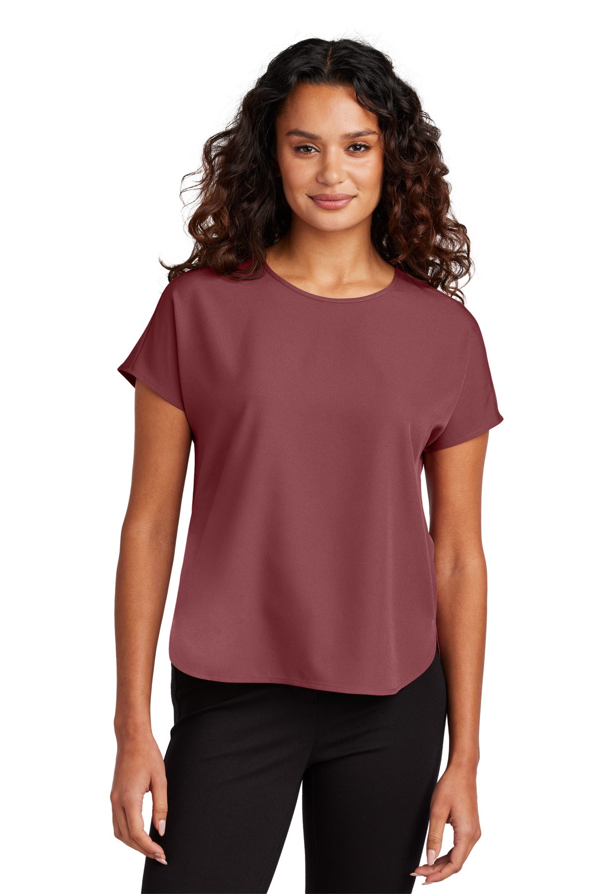 Mercer+Mettle Women's Stretch Crepe Crew MM2015 - Rosewood