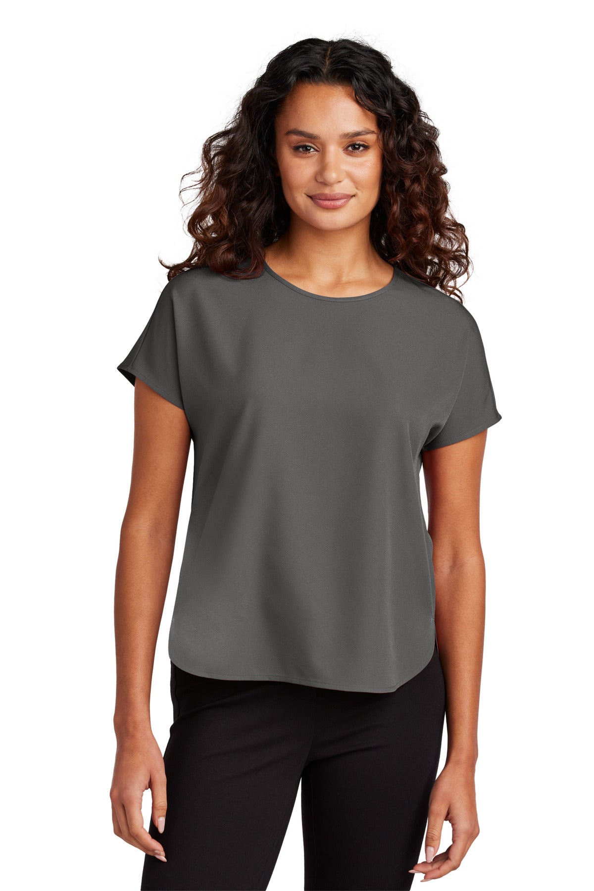 Mercer+Mettle Women's Stretch Crepe Crew MM2015 - Anchor Grey